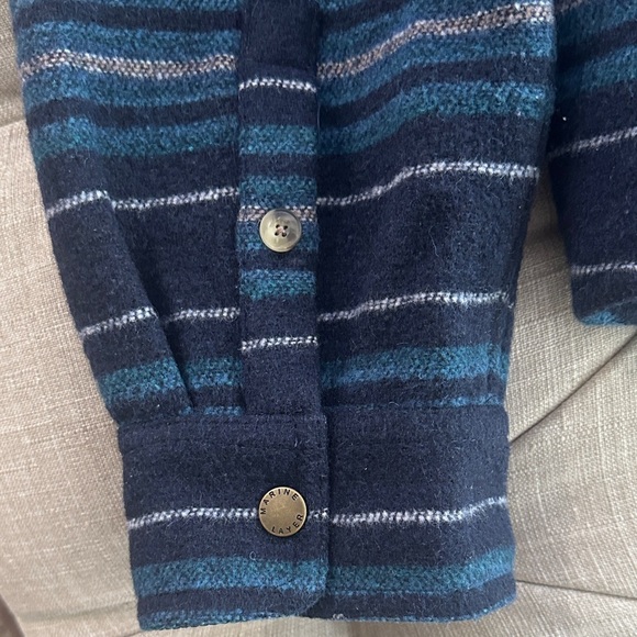 Marine Layer Striped Navy Jean Jacket - Picture 10 of 10
